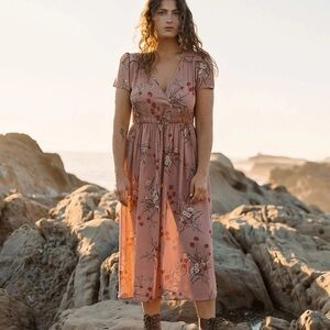 Christy Dawn The Damn Blush Meadow Midi Dress